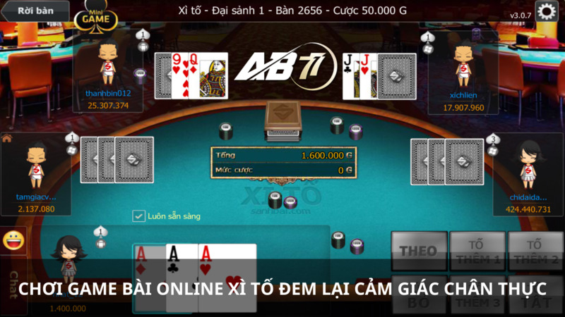 Chơi game bài online Xì tố đem lại cảm giác chân thực và hấp dẫn